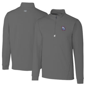 Men's Cutter & Buck  Gray New Hampshire Fisher Cats Big & Tall Traverse Stretch Quarter-Zip Top
