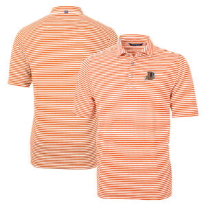 Men's Cutter & Buck Orange Durham Bulls Big & Tall Virtue Eco Pique Stripe Recycled DryTec Polo