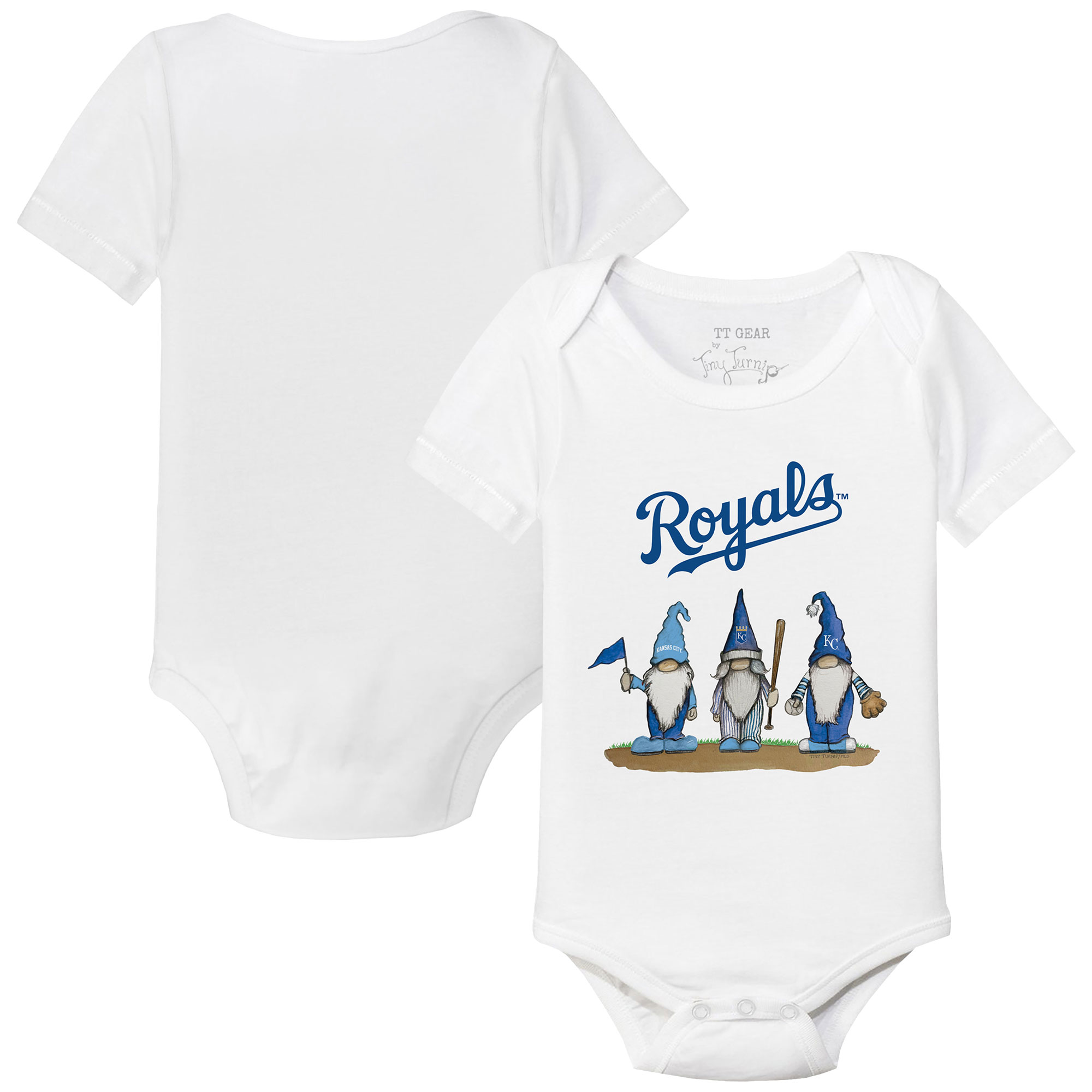 Infant Tiny Turnip White Kansas City Royals Gnomes Bodysuit - Image 2