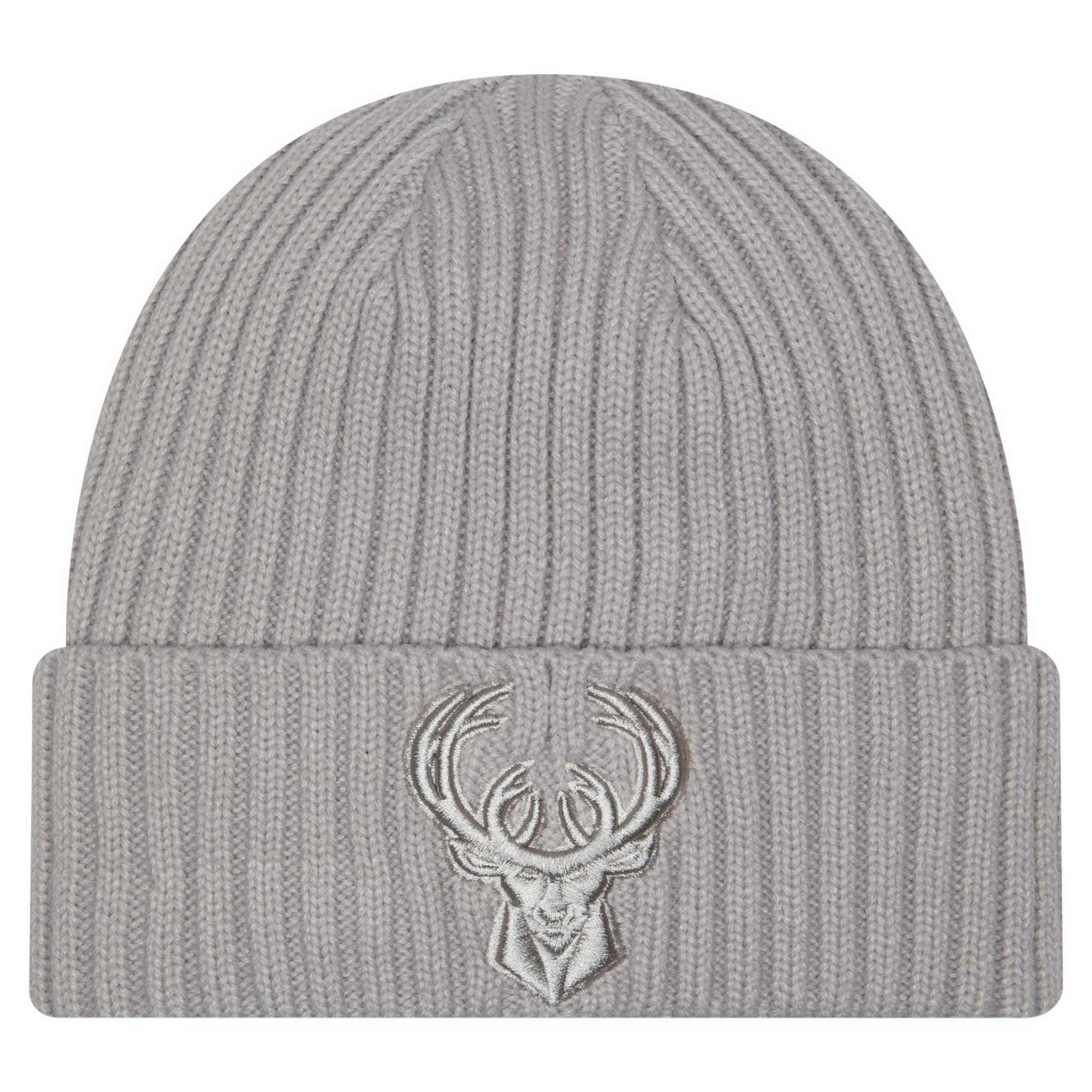 Men's New Era Gray Milwaukee Bucks Color Pack Cuffed Knit Hat