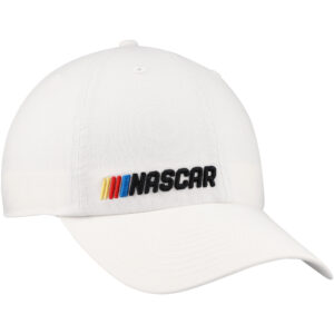 Men's '47 White NASCAR Low Down Script Clean Up Adjustable Hat