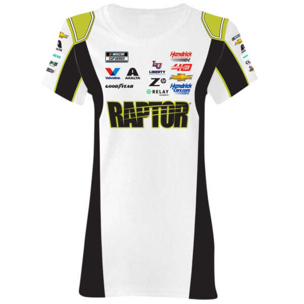 Women's Hendrick Motorsports Team Collection  White/Black William Byron Raptor Uniform T-Shirt - Image 3