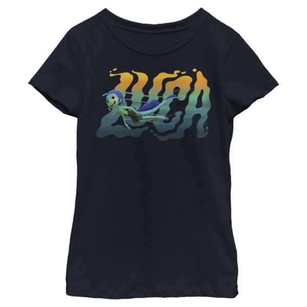 Girl's Mad Engine Navy Luca Swimming Luca Graphic T-Shirt