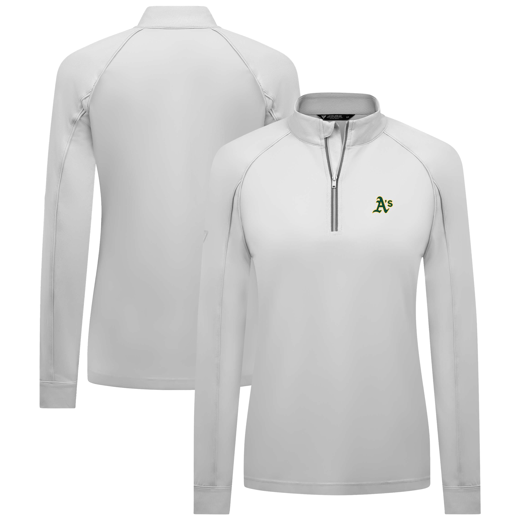 Women's Levelwear White Athletics Kinetic Insignia Quarter-Zip Pullover