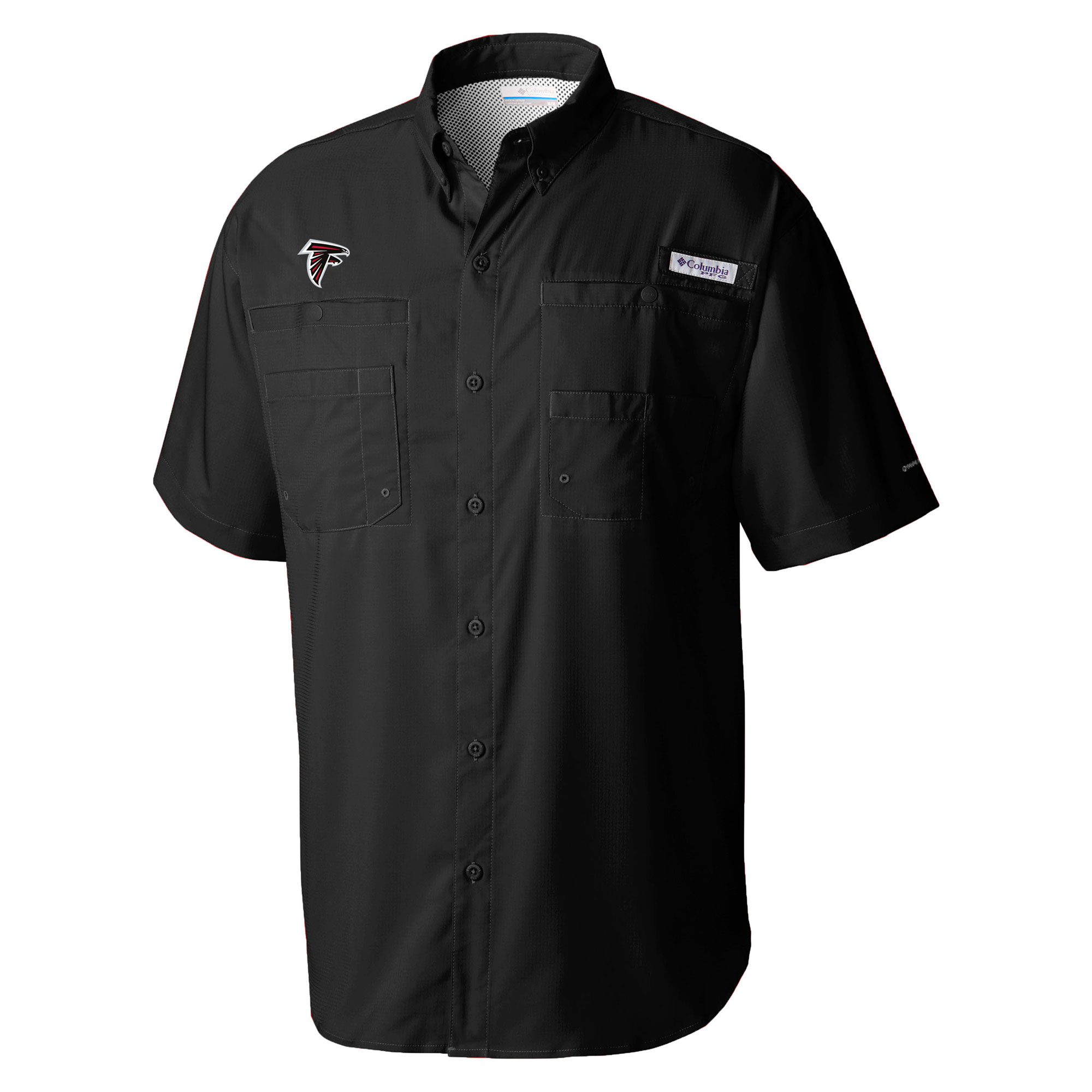 Men's Columbia Black Atlanta Falcons Tamiami Omni-Shade Button-Down Shirt - Image 6