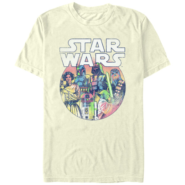 Men's Mad Engine  Natural Star Wars Group Bright Graphic T-Shirt