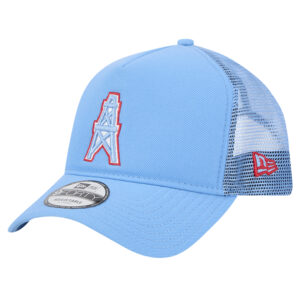 Men's New Era Light Blue Tennessee Titans 9FORTY A-Frame Trucker Adjustable Hat