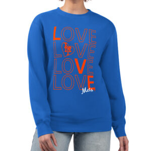 Women's G-III 4Her by Carl Banks Royal New York Mets Love Team Logo Fleece Pullover Sweatshirt