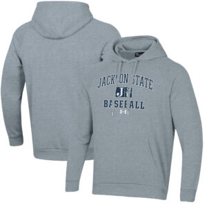 Men's Under Armour  Gray Jackson State Tigers All Day Arch Fleece Baseball Raglan Pullover Hoodie