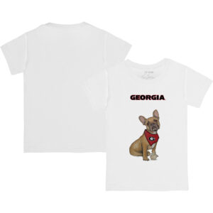 Youth Tiny Turnip White Georgia Bulldogs French Bulldog T-Shirt