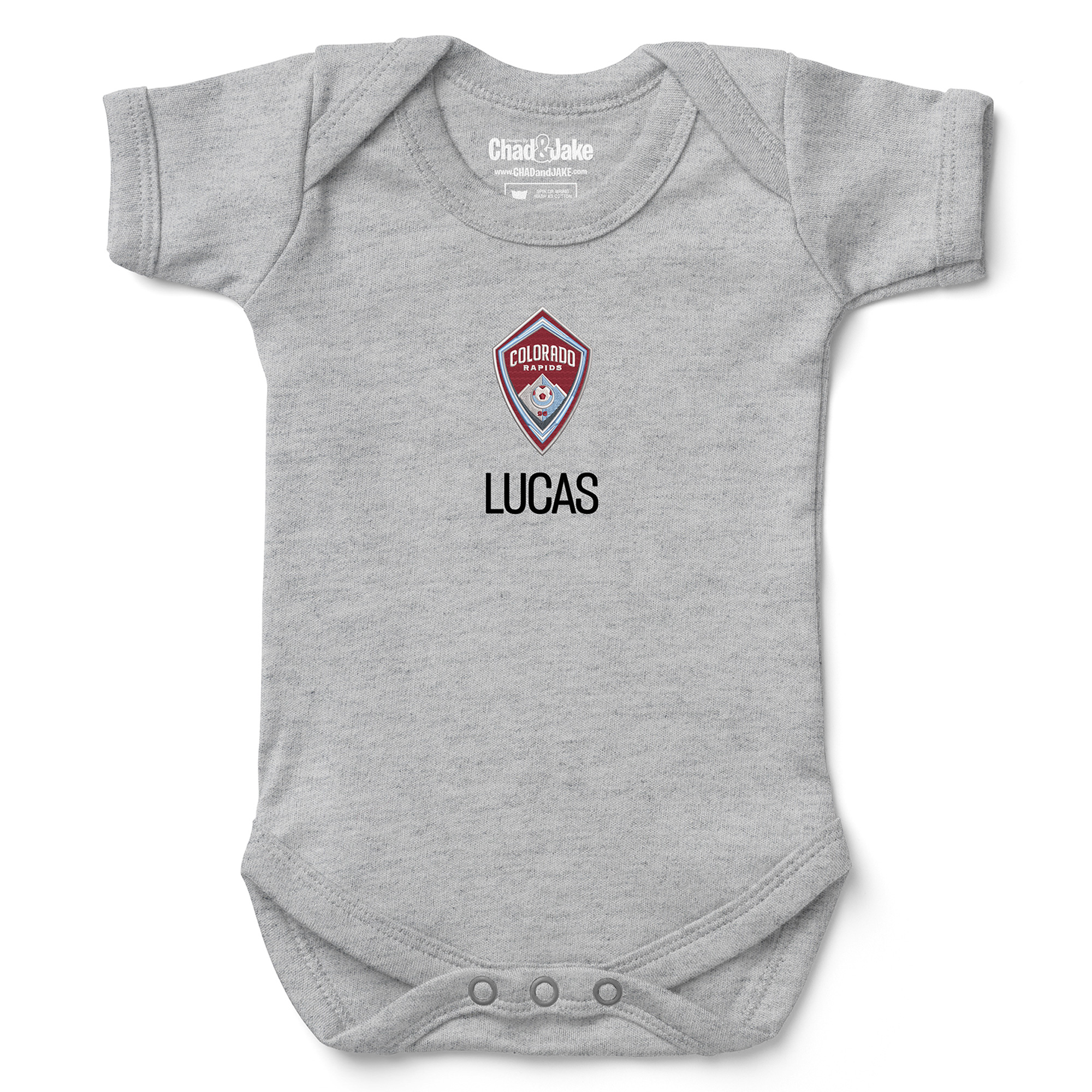Infant Chad & Jake Heather Gray Colorado Rapids Logo Personalized Bodysuit