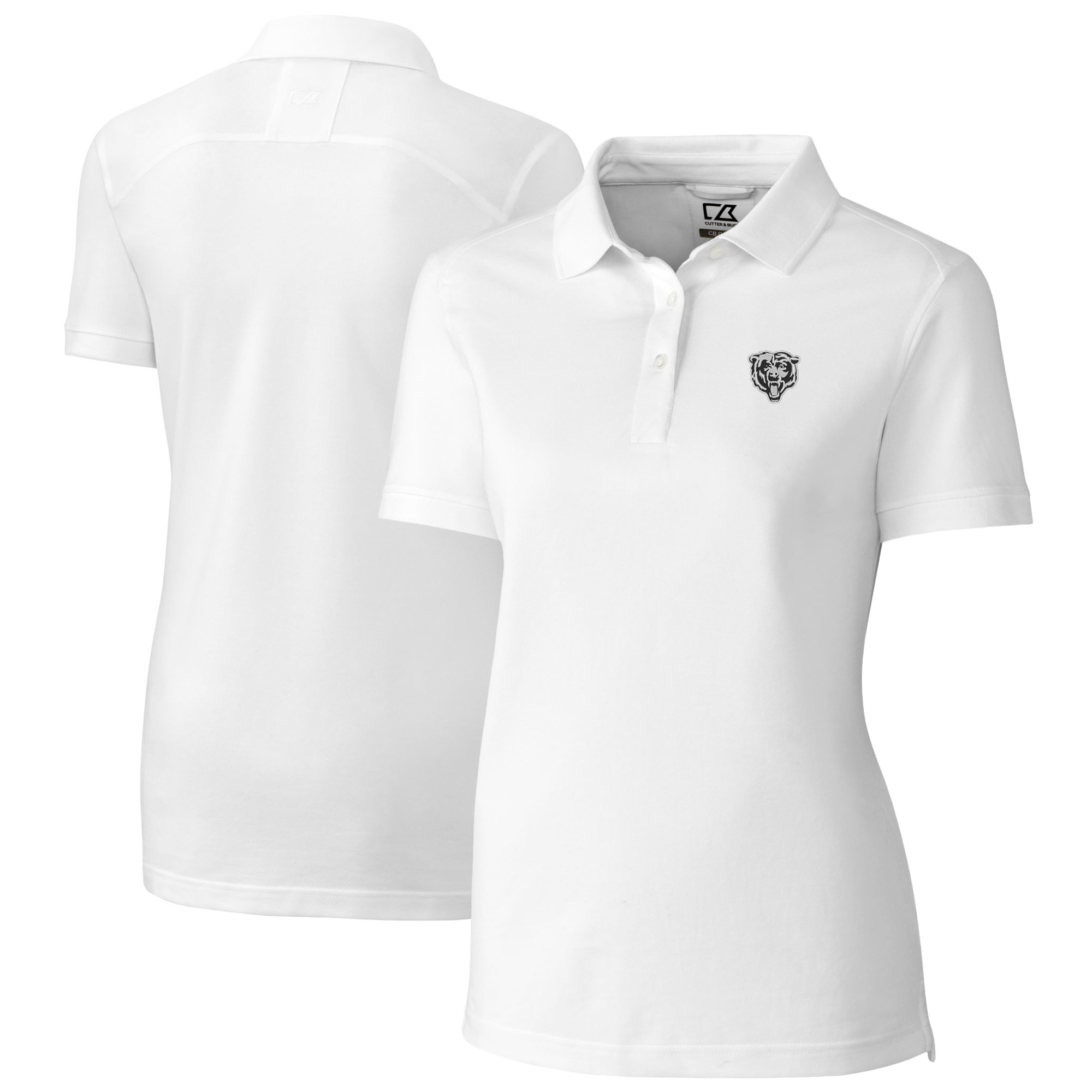 Women's Cutter & Buck White Chicago Bears Advantage Tri-Blend DryTec Pique Polo