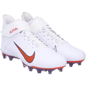 Clemson Tigers Team-Issued White Alpha Pro 2 Nike Cleats from the Football Program