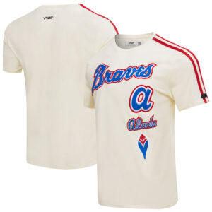 Men's Pro Standard Cream Atlanta Braves Retro Classic Striped T-Shirt