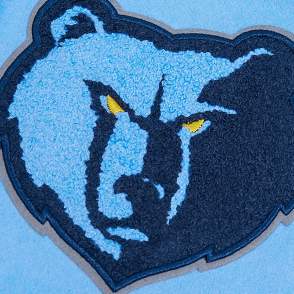 Men's Pro Standard Light Blue Memphis Grizzlies Script Tail Full-Zip Varsity Jacket - Image 6