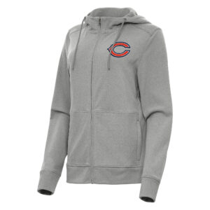 Women's Antigua   Heather Gray Chicago Bears Seeker Full-Zip Hoodie Jacket