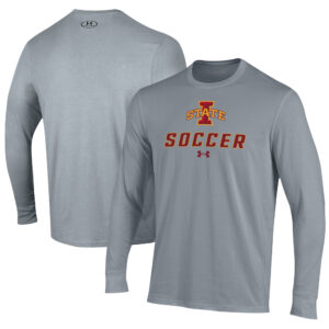 Men's Under Armour Gray Iowa State Cyclones Soccer Performance Long Sleeve T-Shirt