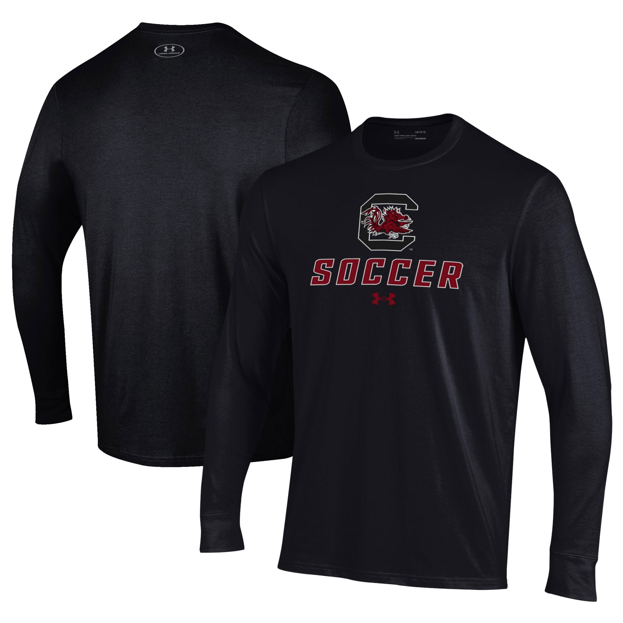Men's Under Armour Black South Carolina Gamecocks Soccer Performance Long Sleeve T-Shirt
