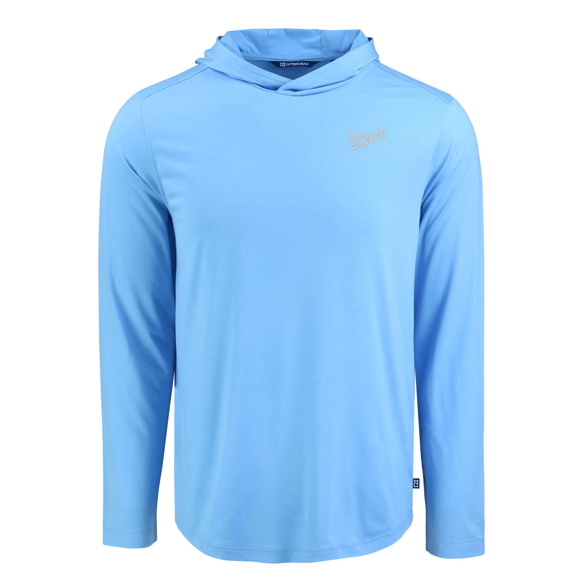 Men's Cutter & Buck Powder Blue Kansas City Royals Coastline Epic Comfort Recycled Eco Hoodie Long Sleeve T-Shirt - Image 6