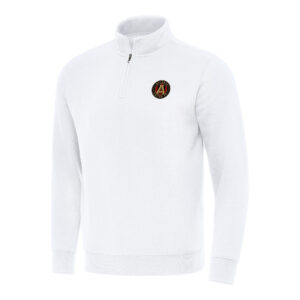 Men's Antigua White Atlanta United FC Victory Quarter-Zip Jacket