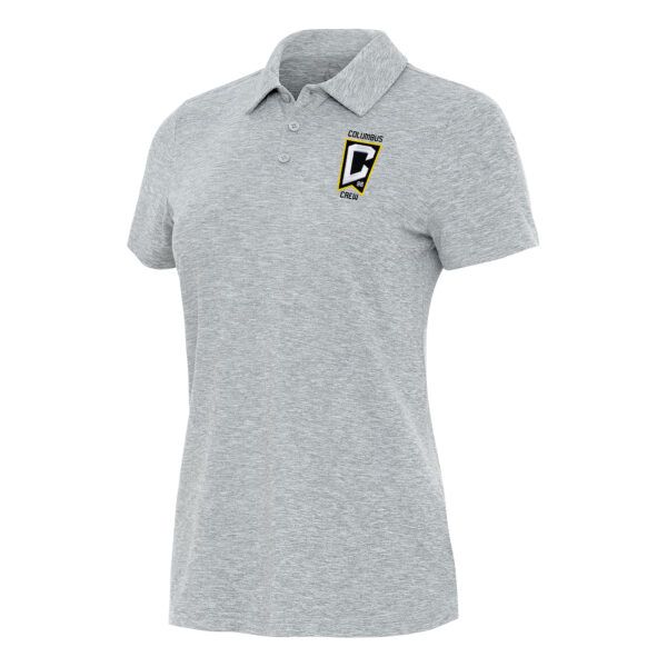 Women's Antigua Heather Gray Columbus Crew Matter Polo