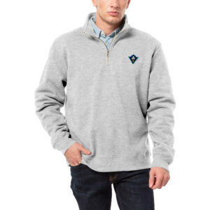 Men's League Collegiate Wear Heather Gray UNC Wilmington Seahawks Essentials 2.0 Fleece Quarter-Zip Jacket