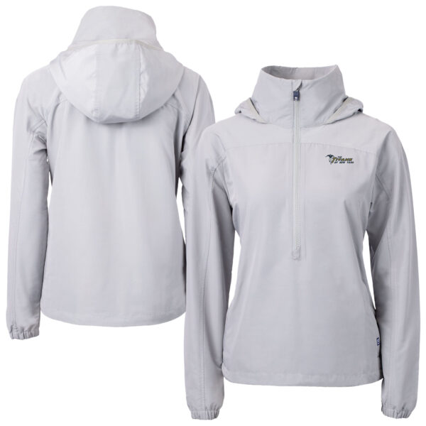Women's Cutter & Buck Gray New York Titans  Charter Eco Recycled Half-Zip Hooded Anorak Jacket