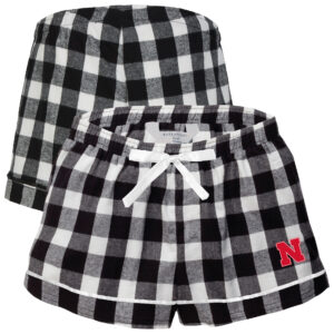 Women's Boxercraft Black Nebraska Huskers Flannel Shorts