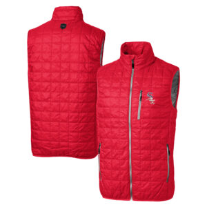 Men's Cutter & Buck  Red Chicago White Sox Big & Tall Rainier PrimaLoft® Eco Insulated Full-Zip Puffer Vest