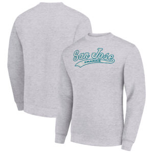 Men's Starter  Heather Gray San Jose Sharks Tailsweep City Pullover Sweatshirt