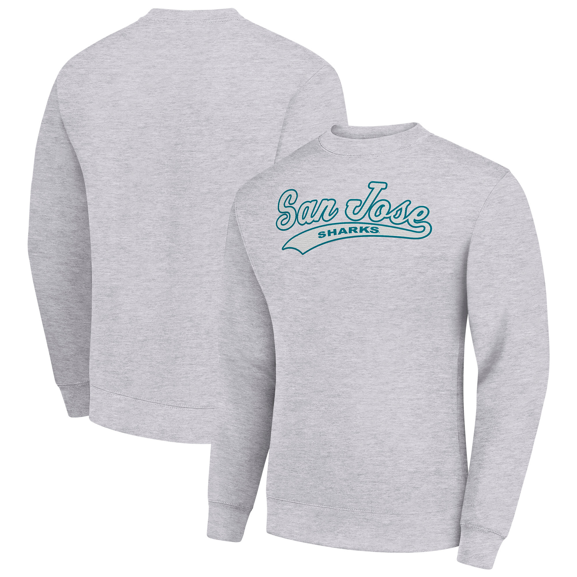 Men's Starter Heather Gray San Jose Sharks Tailsweep City Pullover Sweatshirt