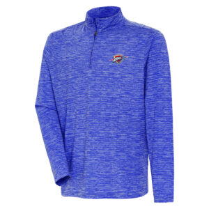 Men's Antigua Heather Royal Oklahoma City Thunder Determined Quarter-Zip Top