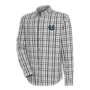Men's Antigua  Black/Gray Utah State Aggies Tending 2 Button-Down Long Sleeve Shirt