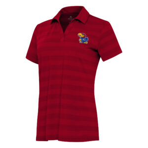 Women's Antigua Red Kansas Jayhawks Tunnel Polo