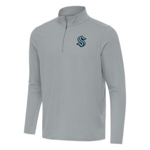 Men's Antigua Gray Seattle Kraken Intent Quarter-Zip Top