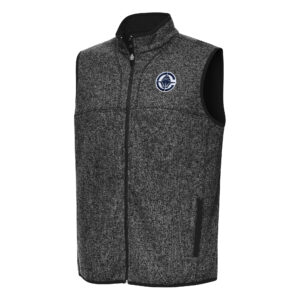 Men's Antigua Heather Black LA Clippers Fortune Full-Zip Vest