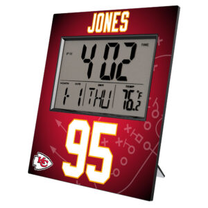 Keyscaper Chris Jones Kansas City Chiefs Digital Desk & Wall Clock
