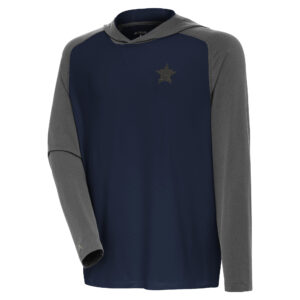 Men's Antigua  Navy Houston Astros Tonal Intrepid Pullover Hoodie