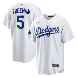 Men's Nike Freddie Freeman White Los Angeles Dodgers 2024 World Series Champions Big & Tall Replica Player Jersey