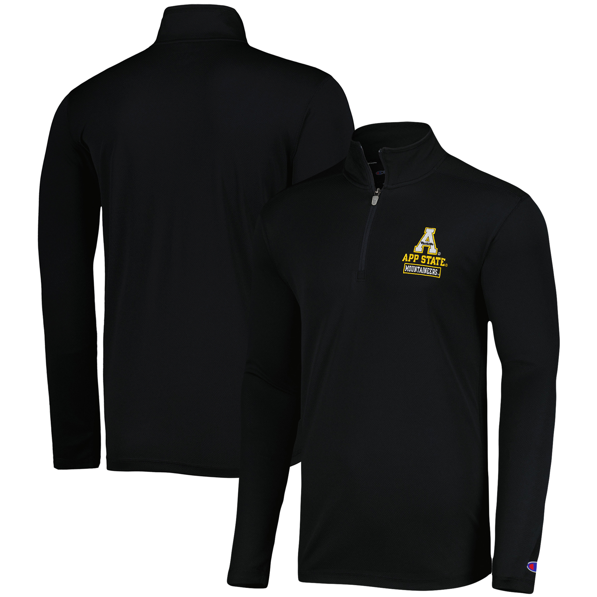 Men's Champion Black Appalachian State Mountaineers Textured Quarter-Zip Jacket - Image 6