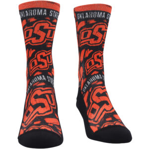 Unisex Rock Em Socks Oklahoma State Cowboys Allover Logo & Paint Crew Socks