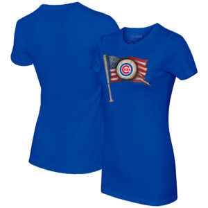 Women's Tiny Turnip Royal Chicago Cubs Baseball Flag T-Shirt