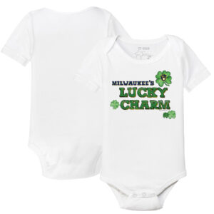 Infant Tiny Turnip White Milwaukee Brewers Lucky Charm Bodysuit