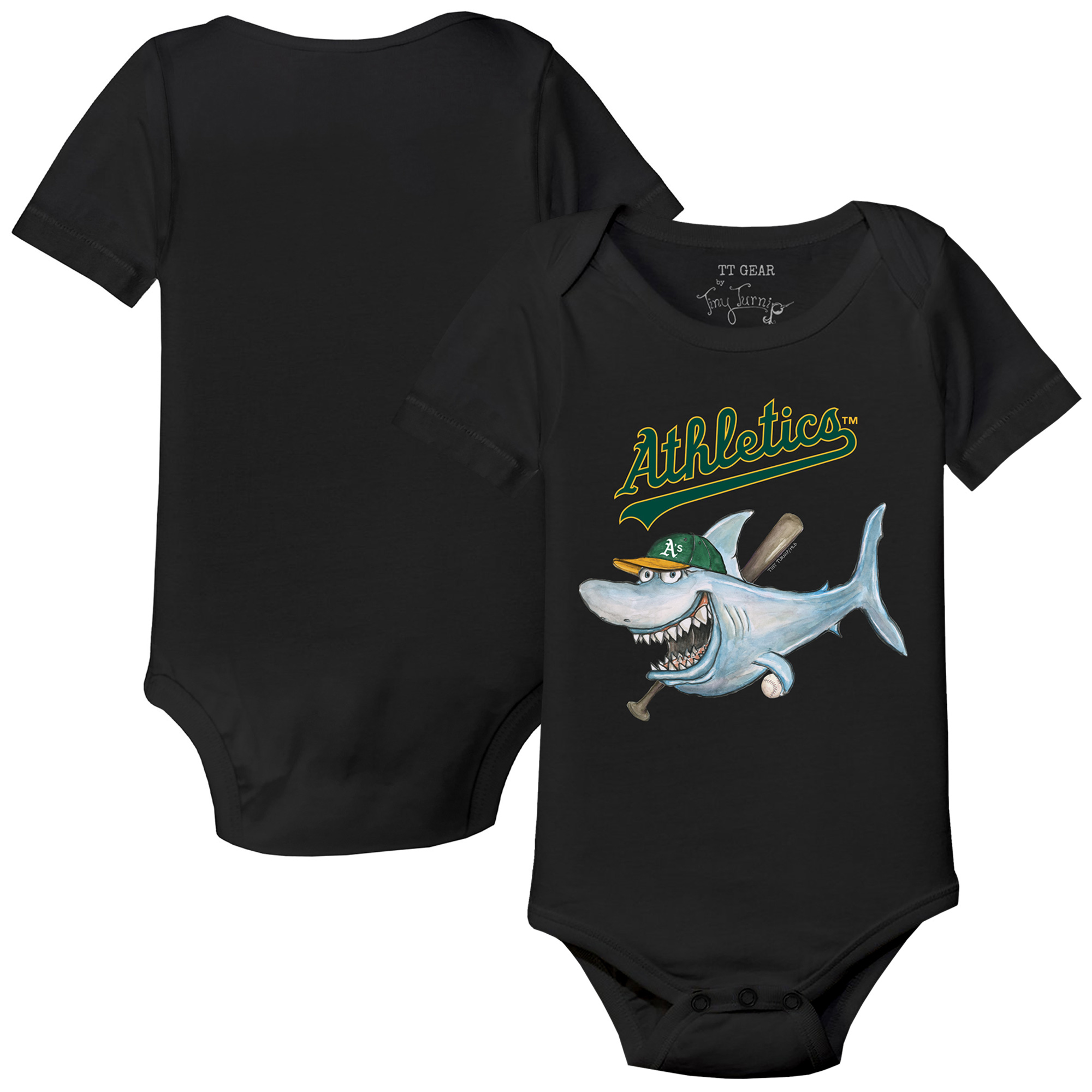 Infant Tiny Turnip Black Athletics Shark Bodysuit