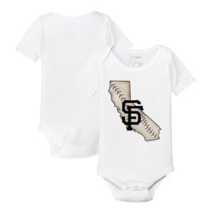 Infant Tiny Turnip White San Francisco Giants State Outline Bodysuit