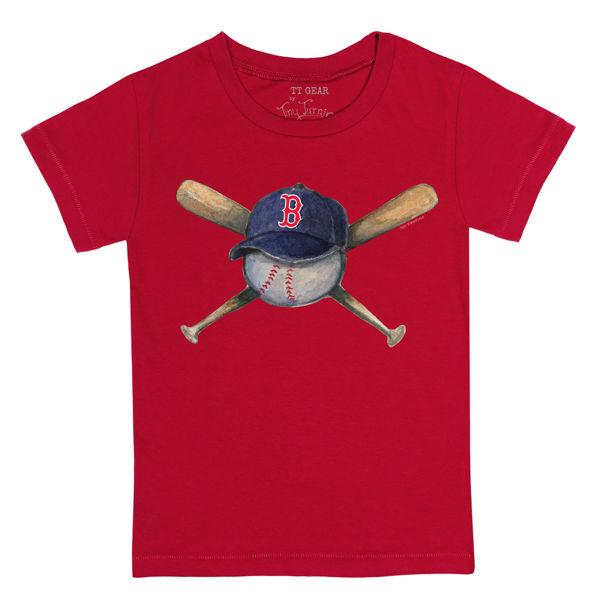 Youth Tiny Turnip Red Boston Red Sox Hat Crossbats T-Shirt - Image 3