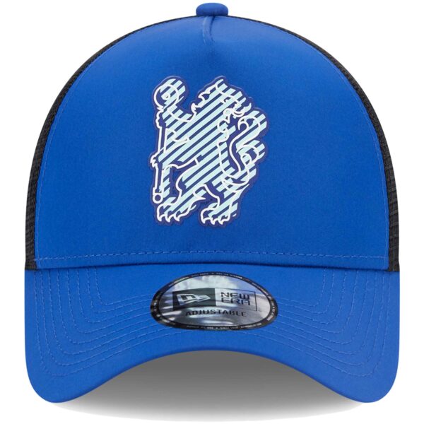 Men's New Era Blue Chelsea Overlay E-Frame Trucker Snapback Hat - Image 8
