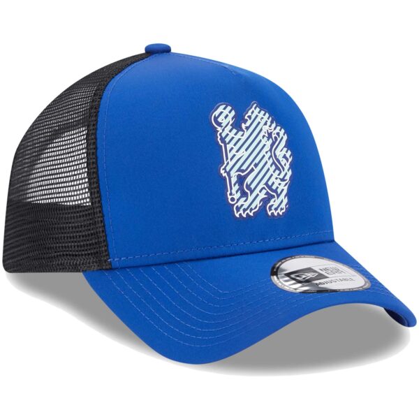 Men's New Era Blue Chelsea Overlay E-Frame Trucker Snapback Hat - Image 9