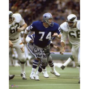 Bob Lilly Dallas Cowboys Autographed 8'' x 10'' Action Photograph with "HOF 80" Inscription