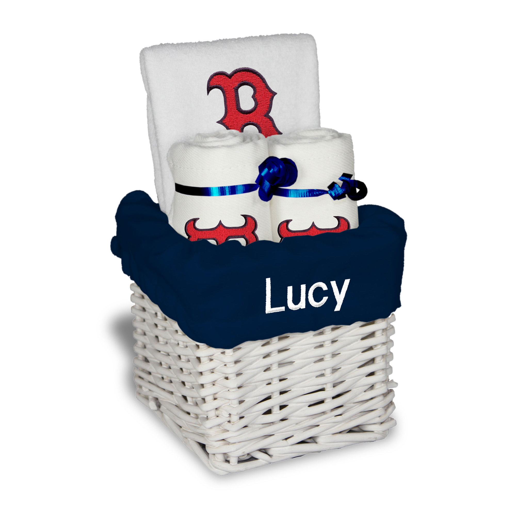 White Boston Red Sox Personalized Small Gift Basket